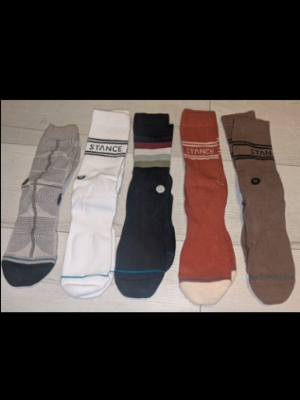 Lot of 5 STANCE Crew Socks Mens Size Reg & L